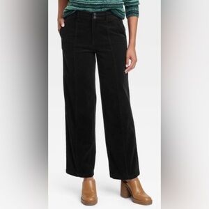 NWT Knox Rose Black Corduroy High Rise Trousers - Size 10
